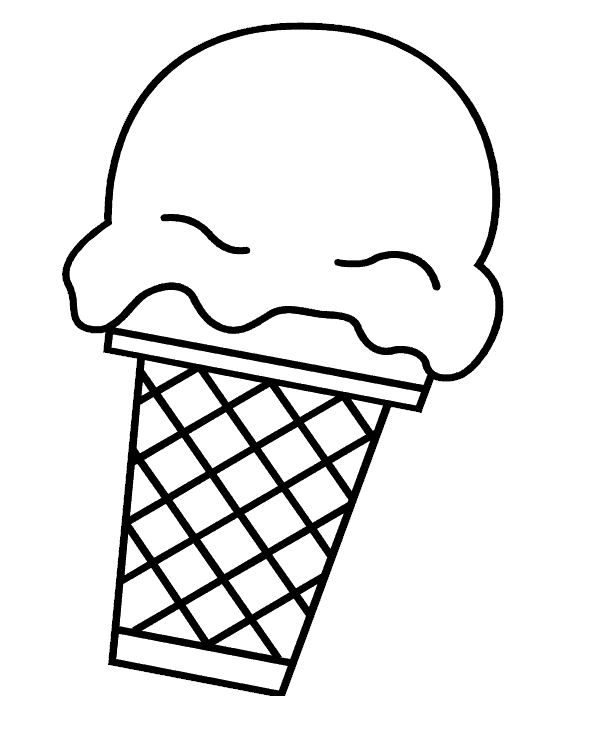 Ice cream scoop black and white clipart
