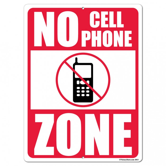 No Cell Phone Zone Sign or Sticker - #3