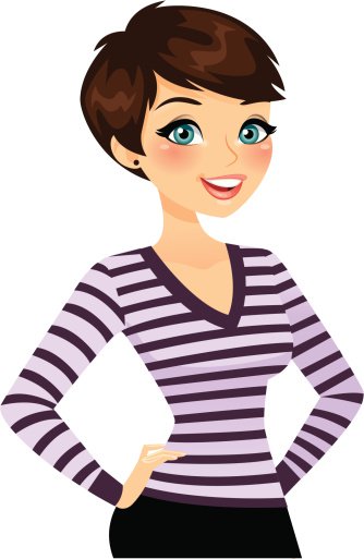 Short hair woman clipart