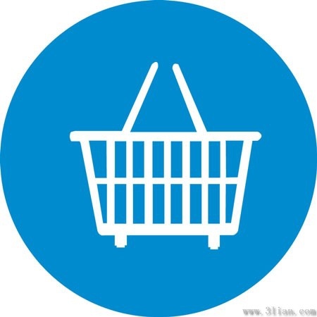 512 views Supermarket basket icon vector blue background Free vector in ...