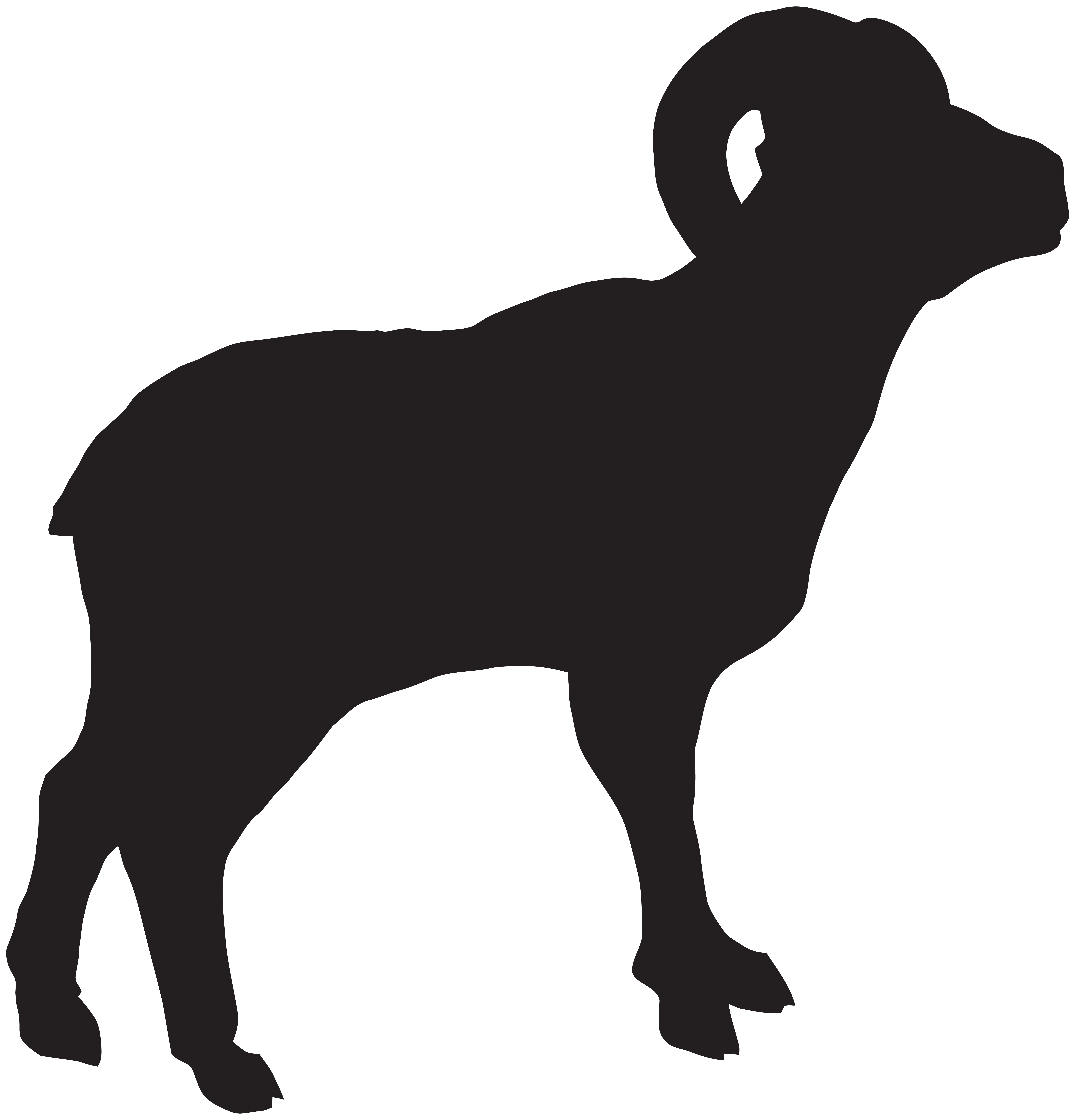 Bighorn Sheep Silhouette PNG Clip Art Image
