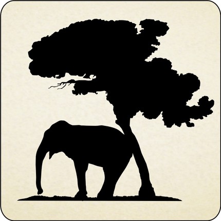 African ELEPHANT and TREE Vinyl Wall Decals Stickers Removable Art ...