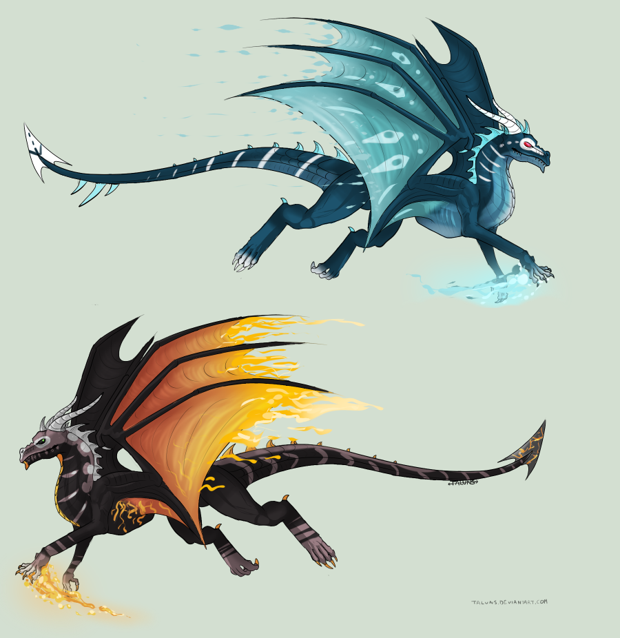 FIRE AND ICE Dragon adopt! -CLOSED- by Arklen on DeviantArt