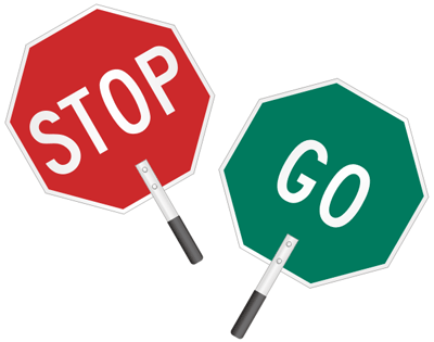 Handheld Stop Signs: Stop Go Sign with Foam Handle, SKU: K-2197H