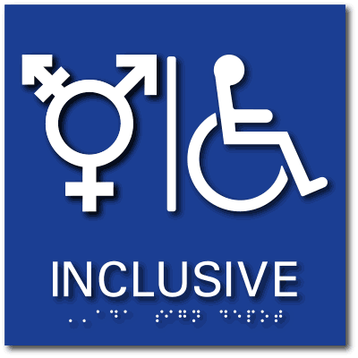 Inclusive Symbol Wheelchair Accessible Bathroom ADA Signs ...