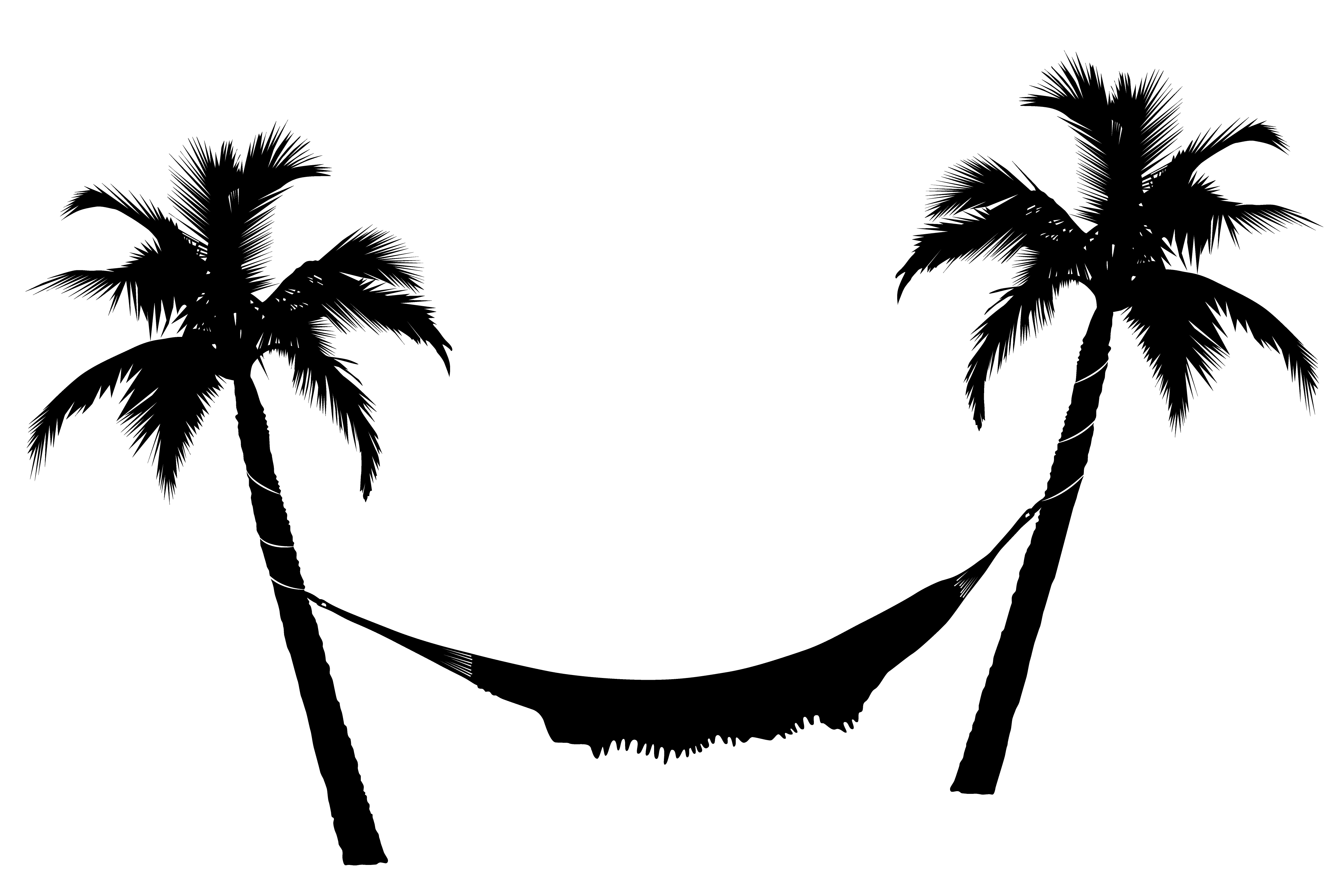 Clipart silhouette tree with hammock