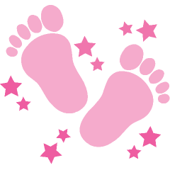 Baby girl footprint clipart