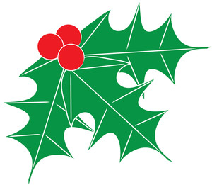 Free Holly Clip Art Image - Clip Art Image Of Holly Leaves With ...