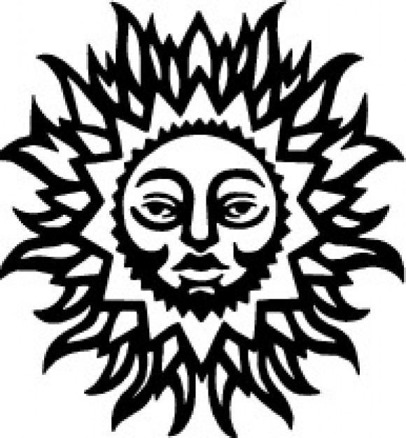 Sun with human face vector clip art Vector | Free Download
