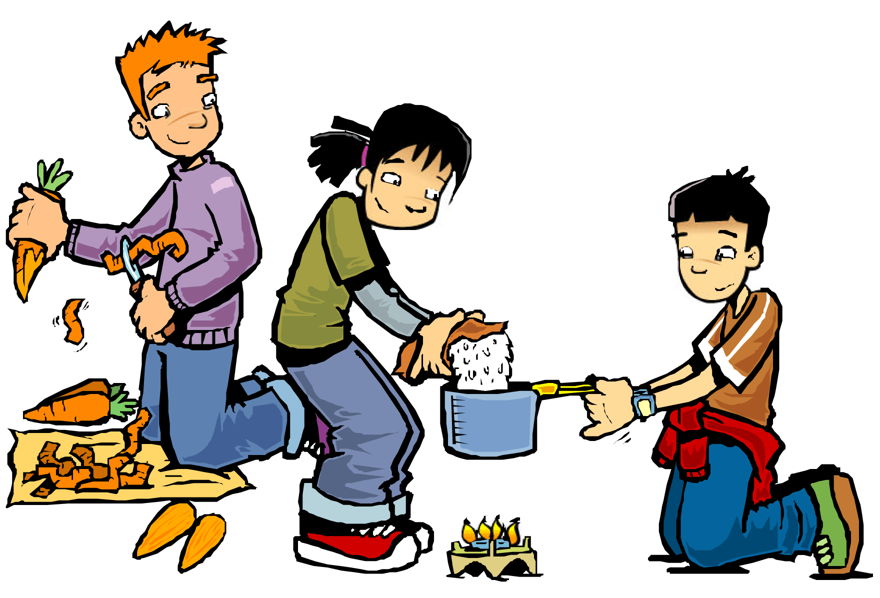 Kids helping other kids clipart