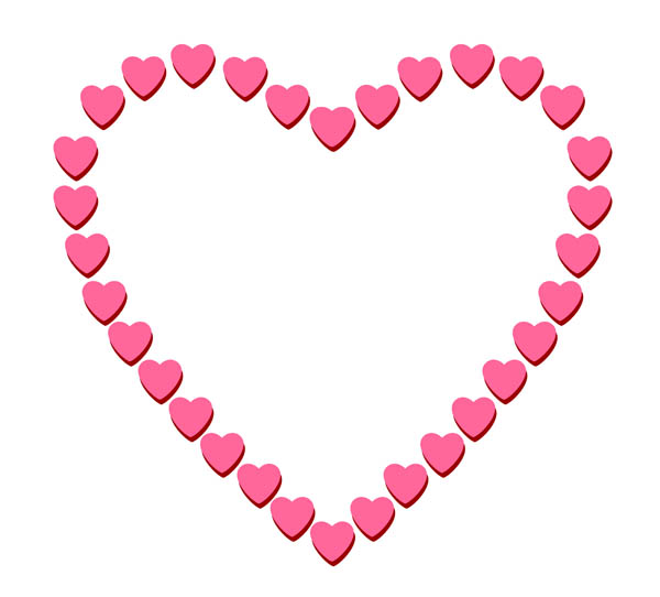 Tiny Pink Hearts of Love - Free Clip Art