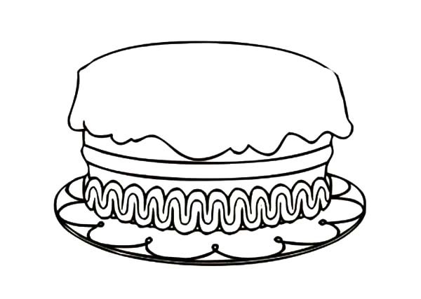 Birthday Cake Coloring Page #3379