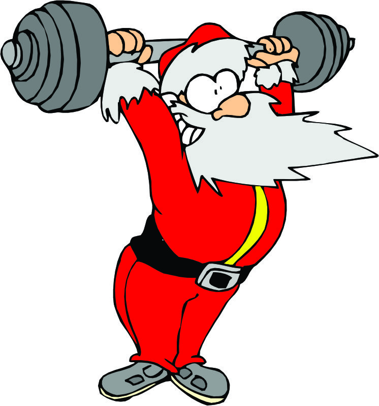 Santa Exercising Clipart