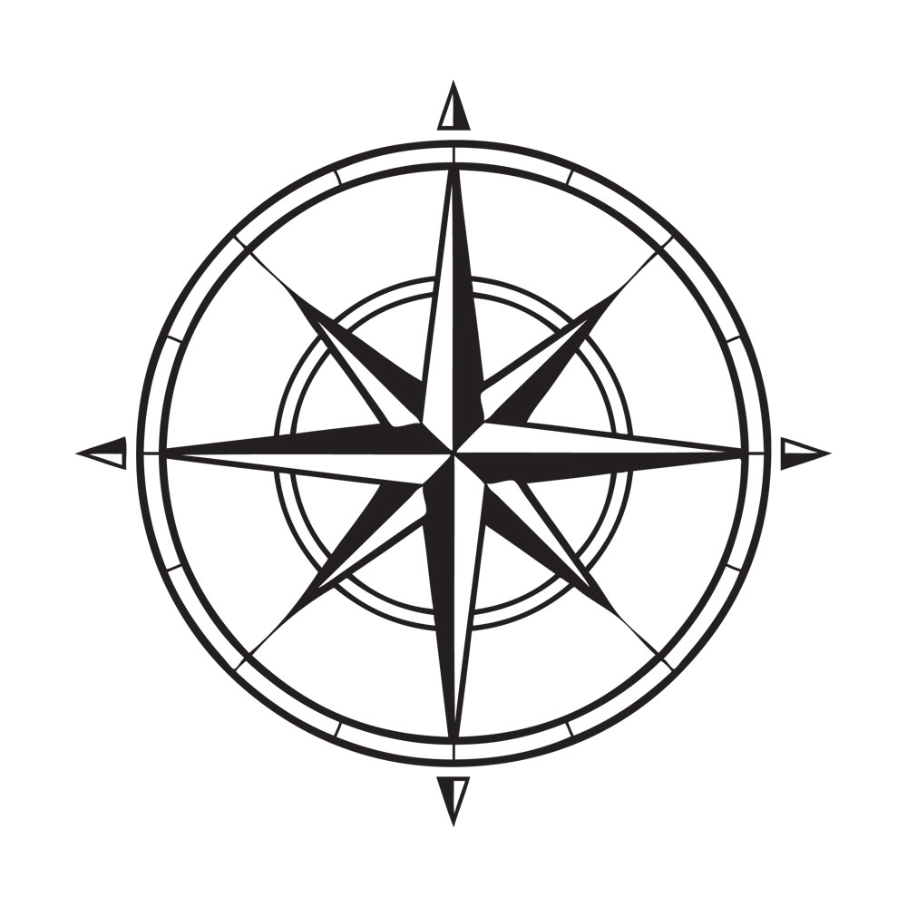 Compass star narrow clipart