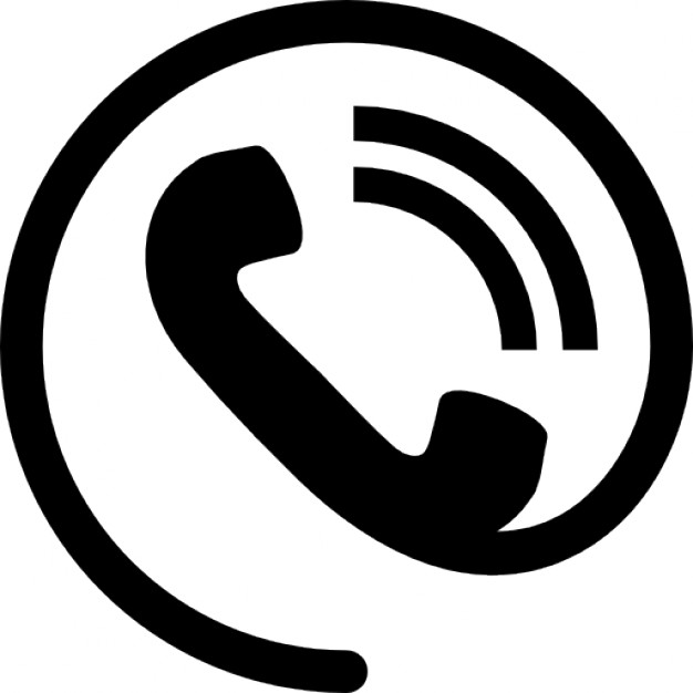 Auricular phone symbol in a circle Icons | Free Download