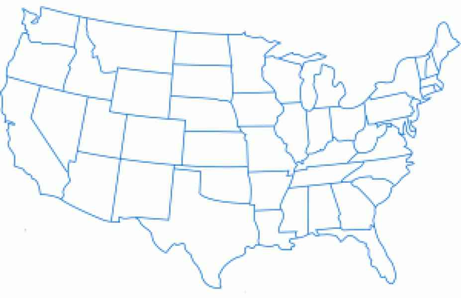 A Blank Map Of The Usa - HolidayMapQ.com Â®