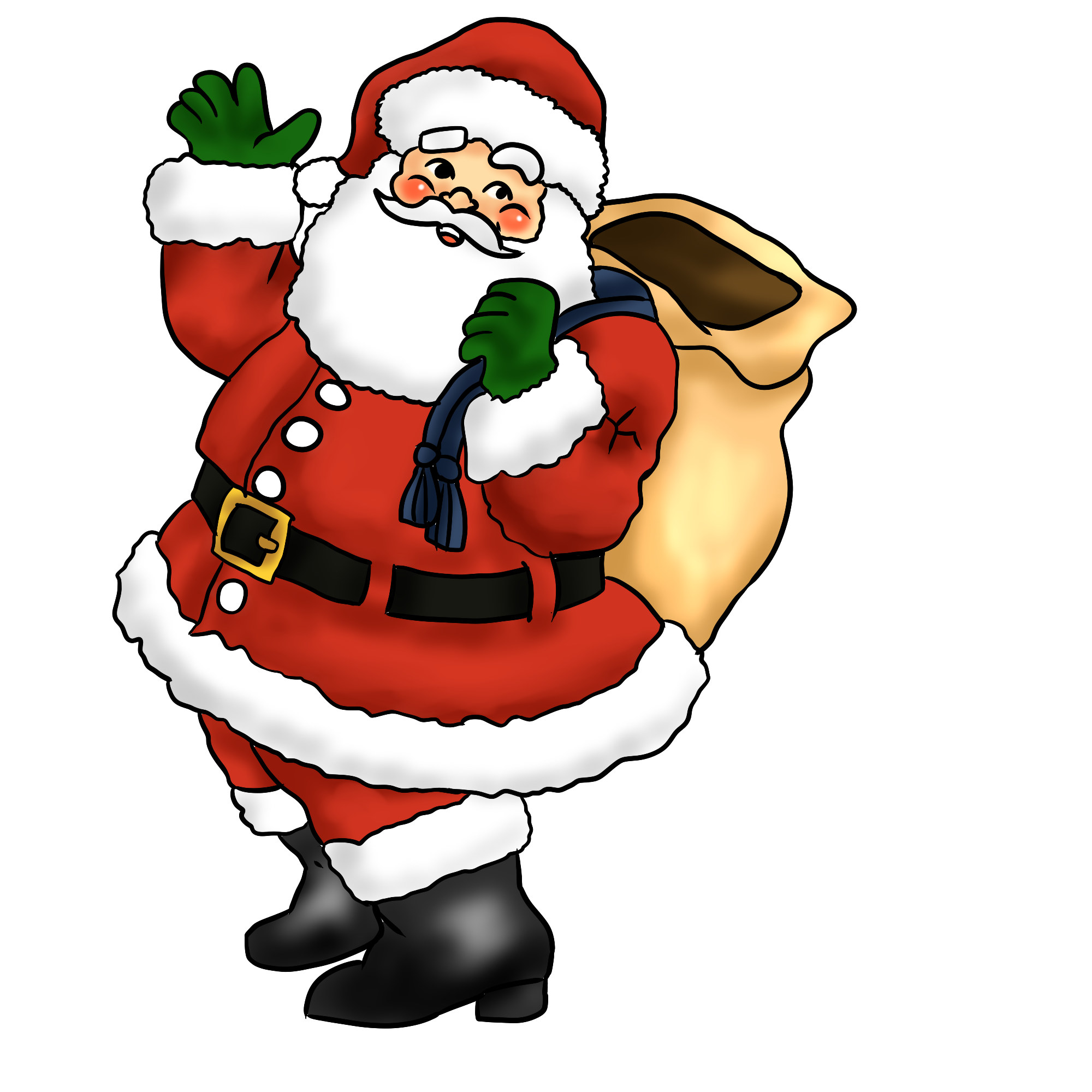 Christmas Hawaiian Santa Clipart