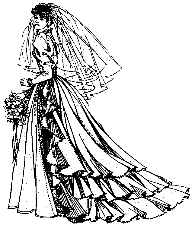 Vintage wedding dress clipart