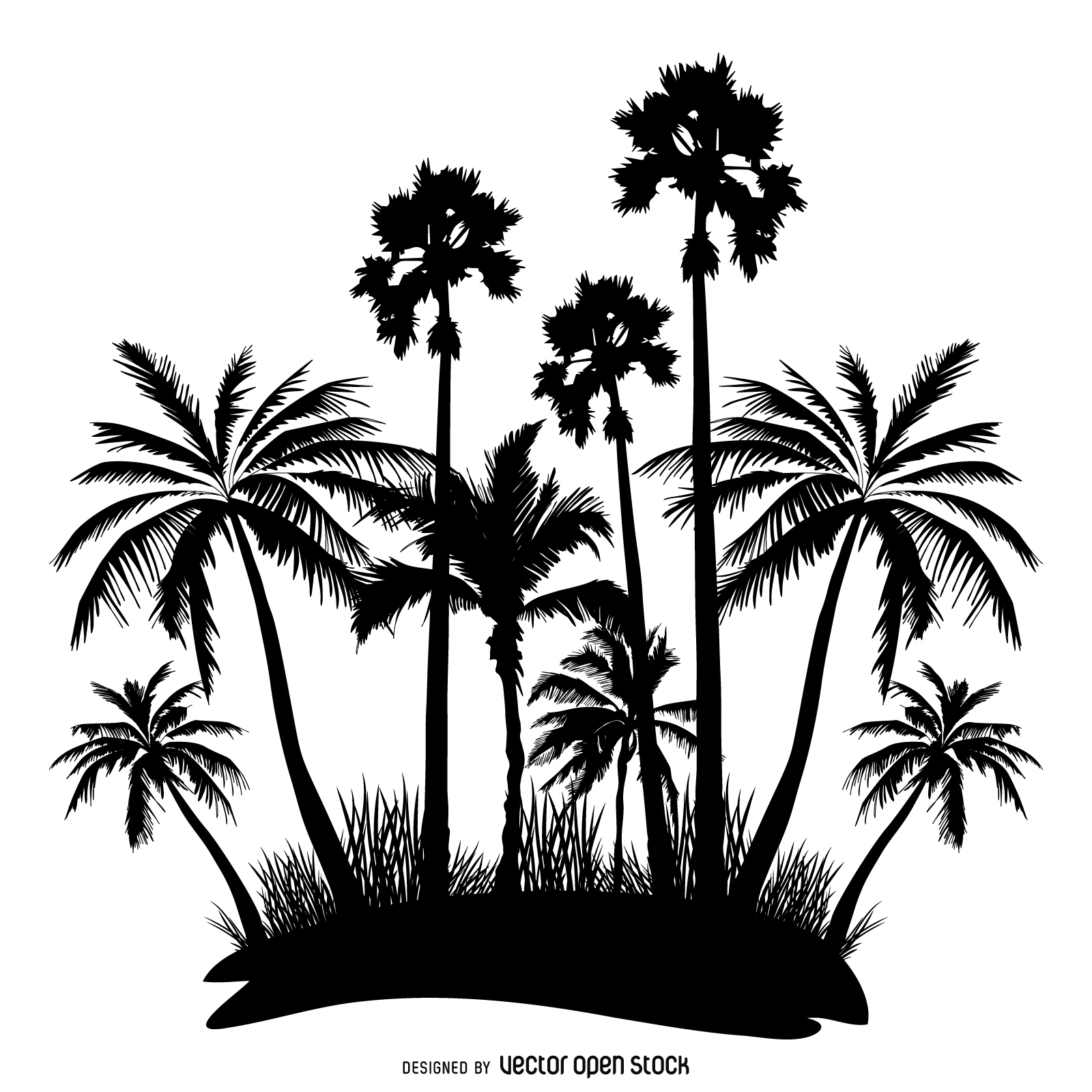 Palm trees silhouette illustration - Vector download