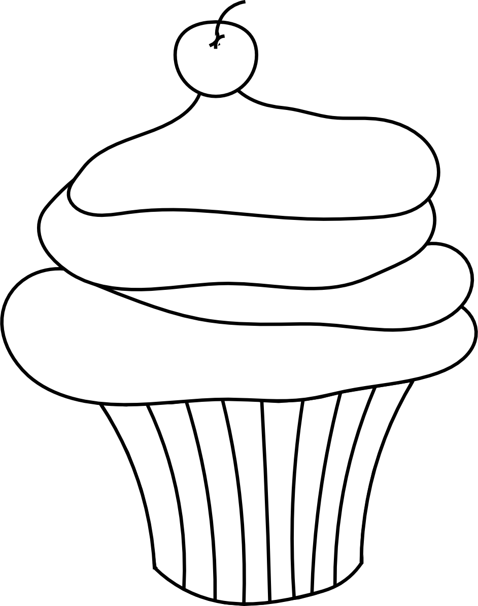 Cupcake outline clipart png