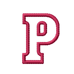 Internet Stitch Embroidery Design: Kids Block Letter P 1.54 inches ...