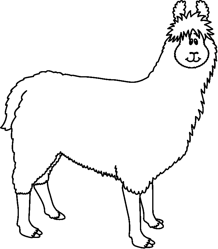 Llama clipart black and white