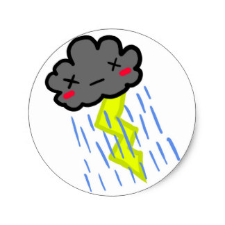 Cartoon Storm Cloud Stickers | Zazzle