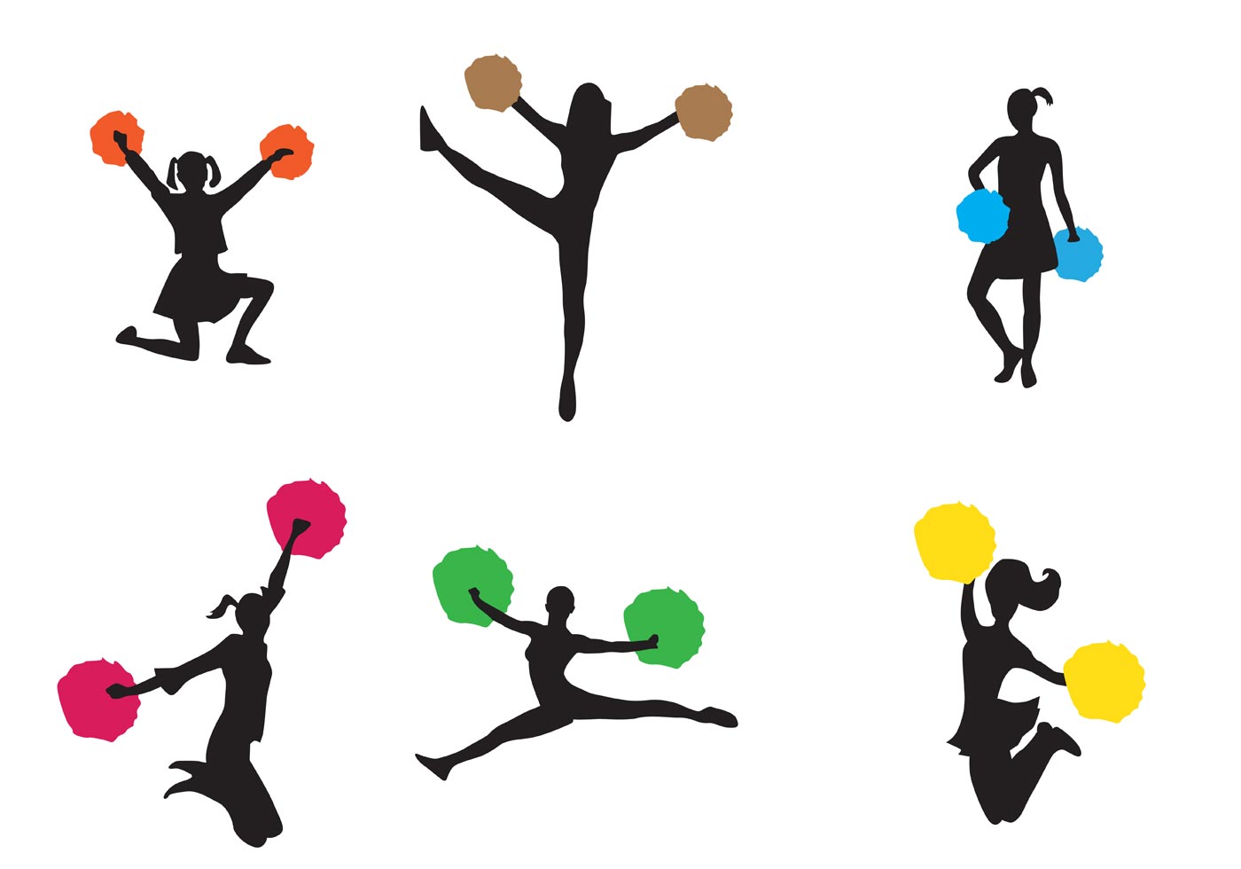 Cheerleader Silhouette Vectors - Download Free Vector Art, Stock ...