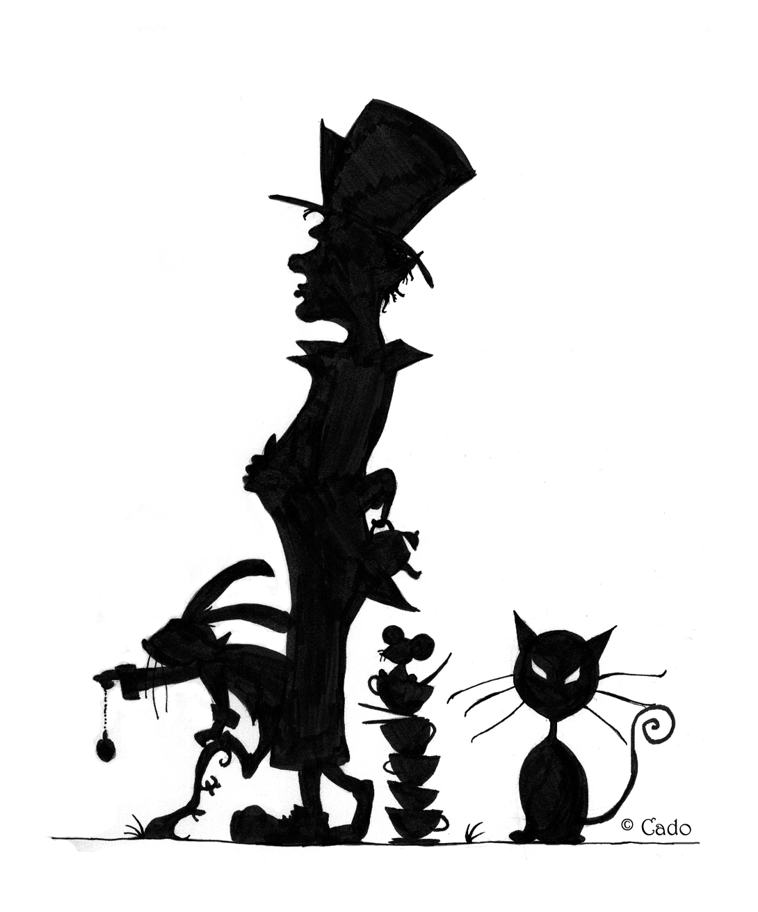 Alice In Wonderland Tea Silhouette Images & Pictures - Moyuk