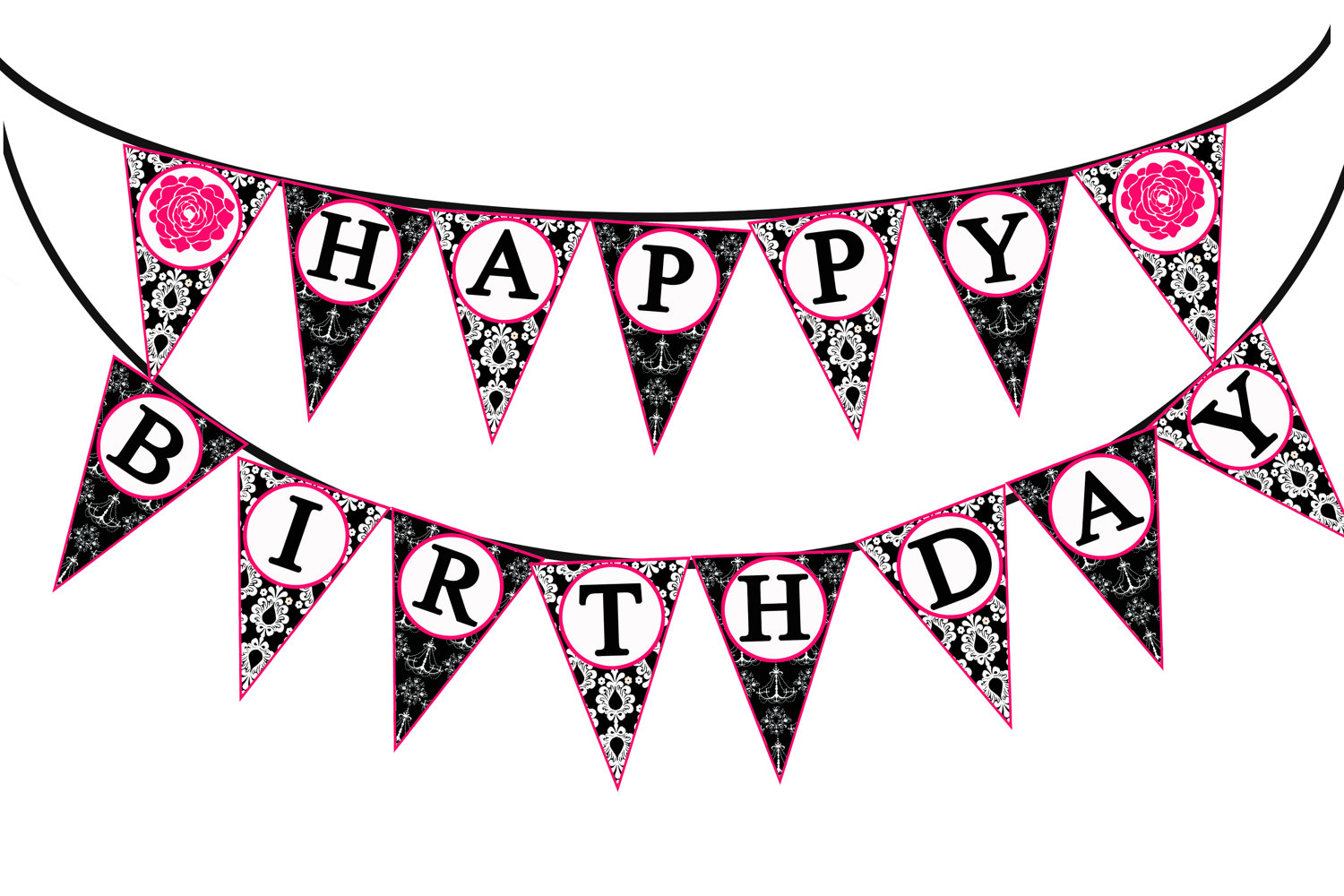 Paris Happy Birthday Banner Printable Instant by ThatPartyChick