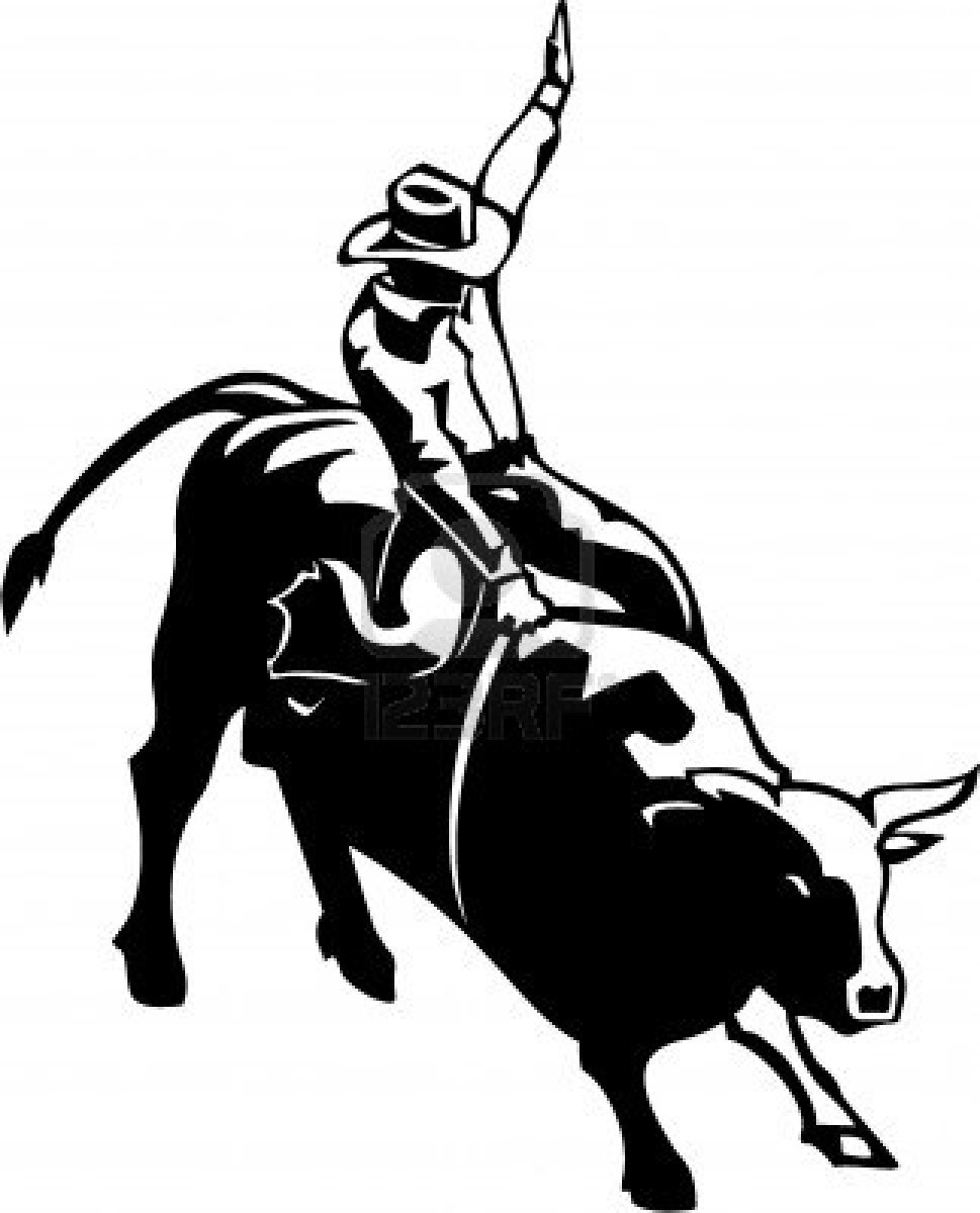 Bull riding clip art