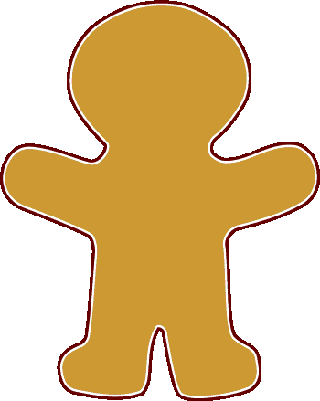 Gingerbread man outline clipart
