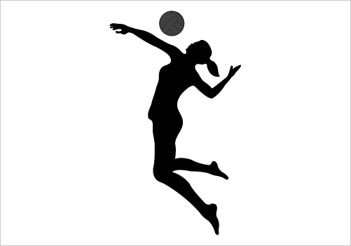 Volleyball player silhouette clipart