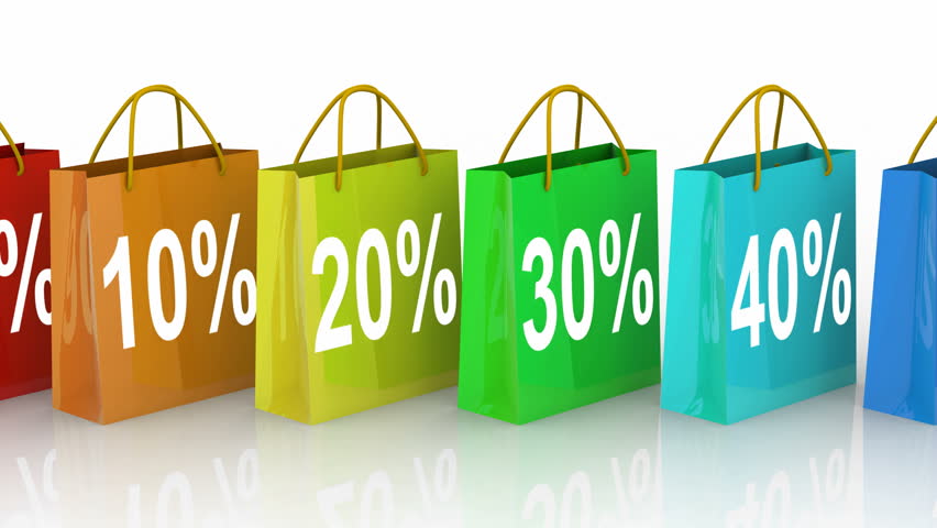 Five Shopping Bags With Letters. Bags Form The Word "SALE". 3D ...