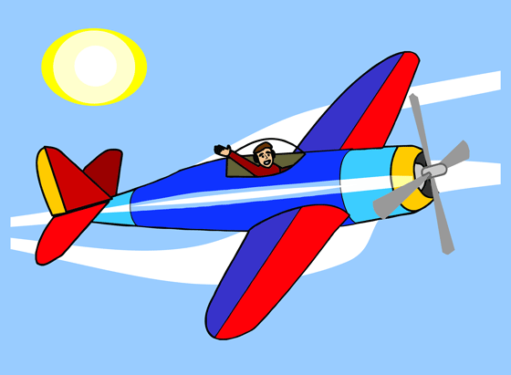 Small airplane in blue sky free clip art - Clipartix
