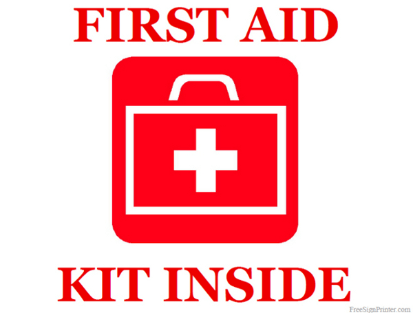 Printable First Aid Kit Inside Sign