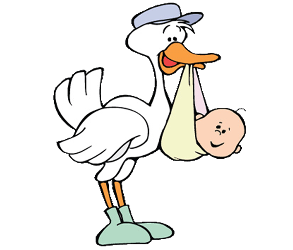 Clipart stork with baby