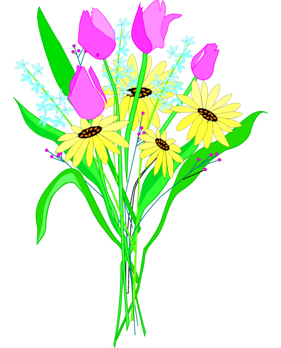 Basket Of Flowers Clipart