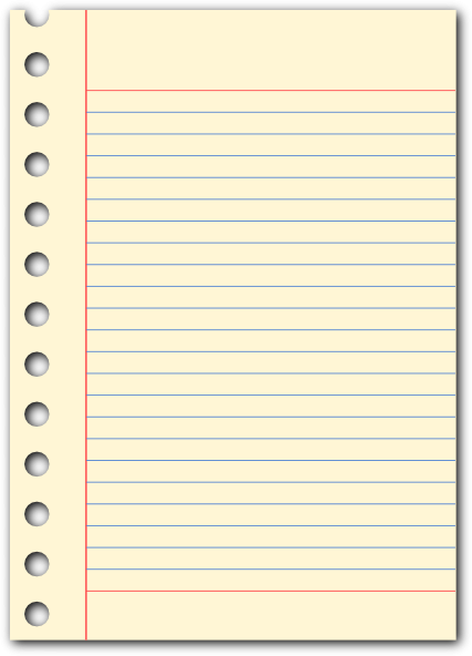 Piece Of Notebook Paper Clipart