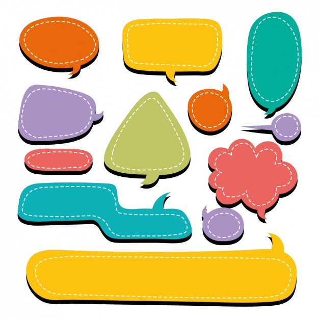 Coloured speech bubbles collection Vector | Free Download