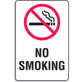Plastic No Smoking Signs w/Graphic - 6"