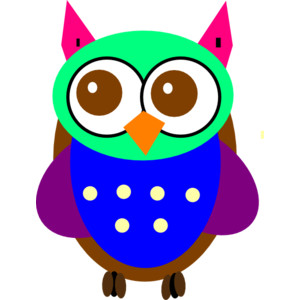 Colorful Baby Owl clip art - Polyvore