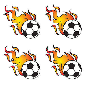 Flaming Soccer Ball Temporary Tattoo