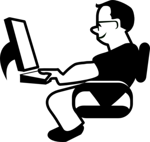 Man Using Computer clip art - vector clip art online, royalty free ...