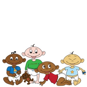 Diverse Babies Clipart Image - A diaper load full of diverse ...