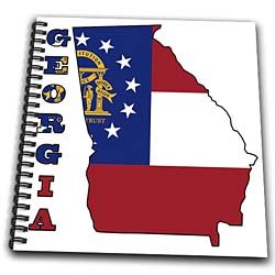 Georgia state flag in the outline map and letters of ...