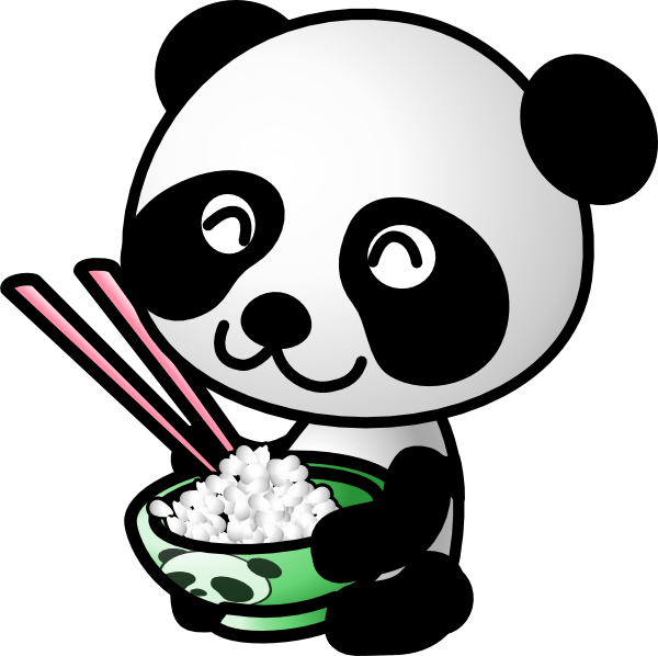 Panda Eating Rice clip art - vector clip art online, royalty free ...