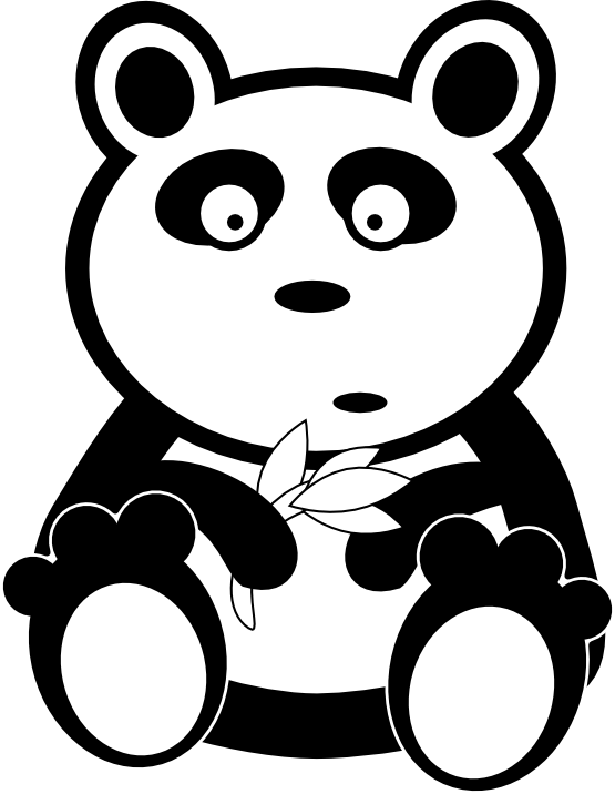 Adam Lowe Panda Black White Line Art Christmas Xmas Teddy Bear ...