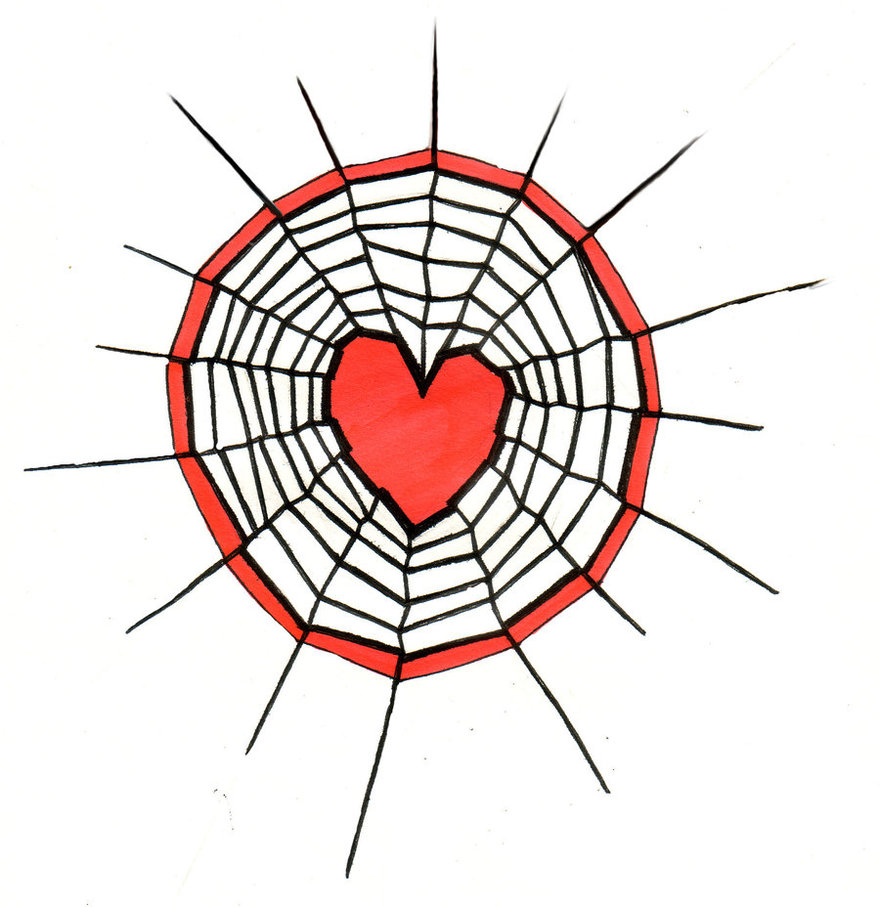 Spiderweb Heart Tattoo