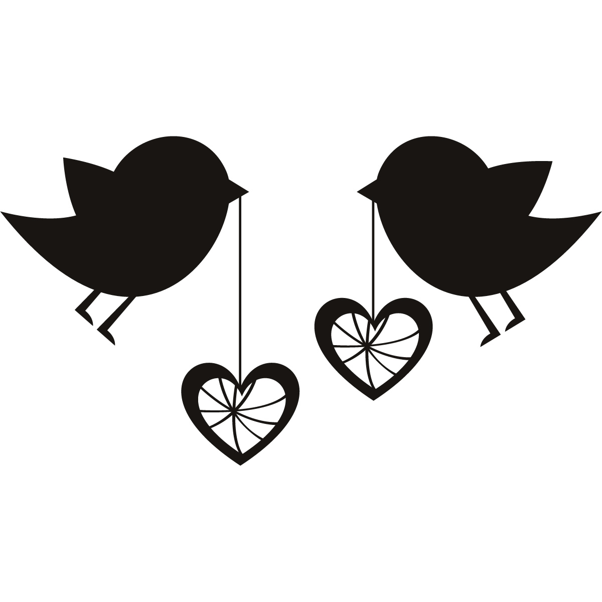 Birds With Love Hearts Wall Art Sticker Wall Decal Transfers